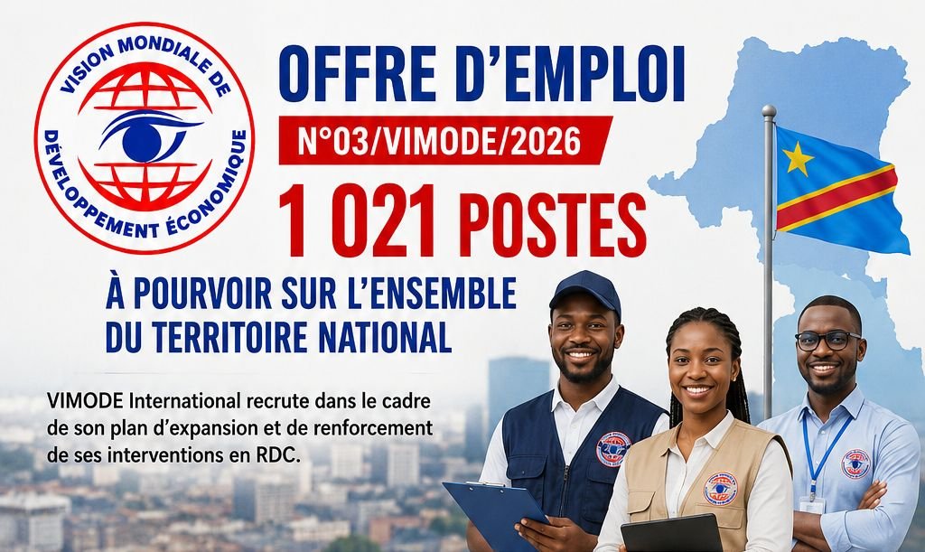 Offre d’emploi N°03/VIMODE/2026 : 1021 postes à pourvoir sur l’ensemble du territoire national